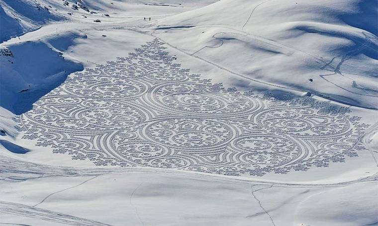 Рисунки на снегу Саймона Бека 