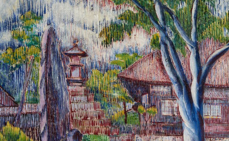 Картина Бурлюка «Япония. Пейзаж с пагодой и домами» продана на аукционе за 10 620 000 рублей